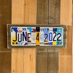 5 Year Wood Anniversary Gift for Him | 5th Anniversary Wedding Date Sign