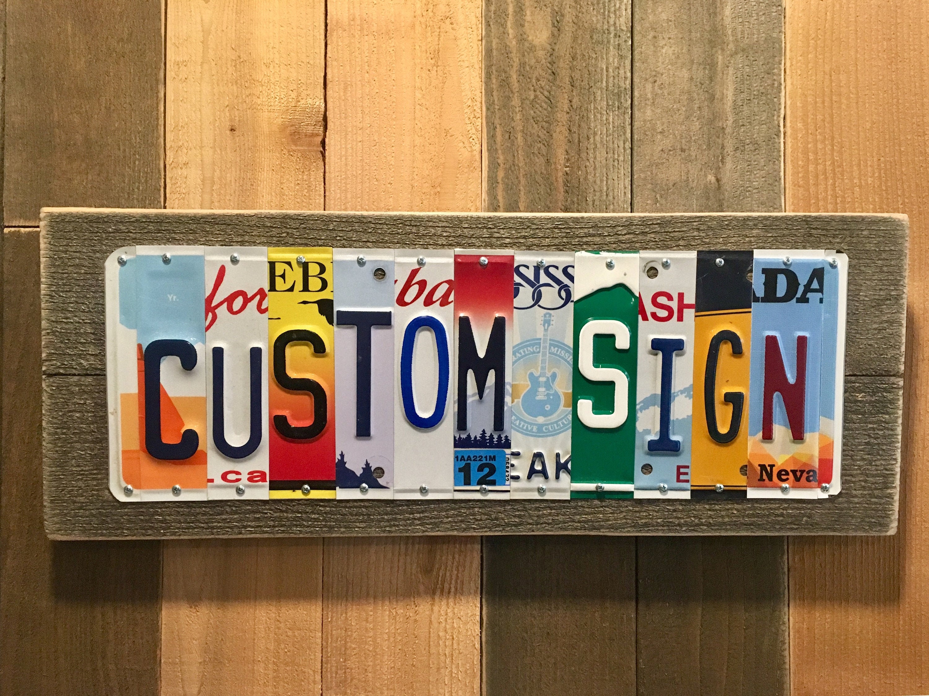 Custom License Plate Sign / Unique Birthday Gift for Guy or Etsy