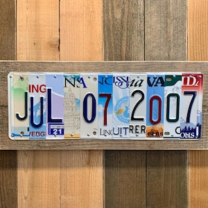 18th Anniversary Gift for Husband | 18 Year Anniversary Gift for Him or Her | Custom License Plate Anniversary Date Sign | | Quick shipping!