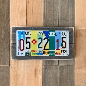 License Plate Signs - Anniversary Date - 10th Anniversary Tin Gift - Aluminum Anniversary Present - 10 Year Anniversary Gift for Him - Wife