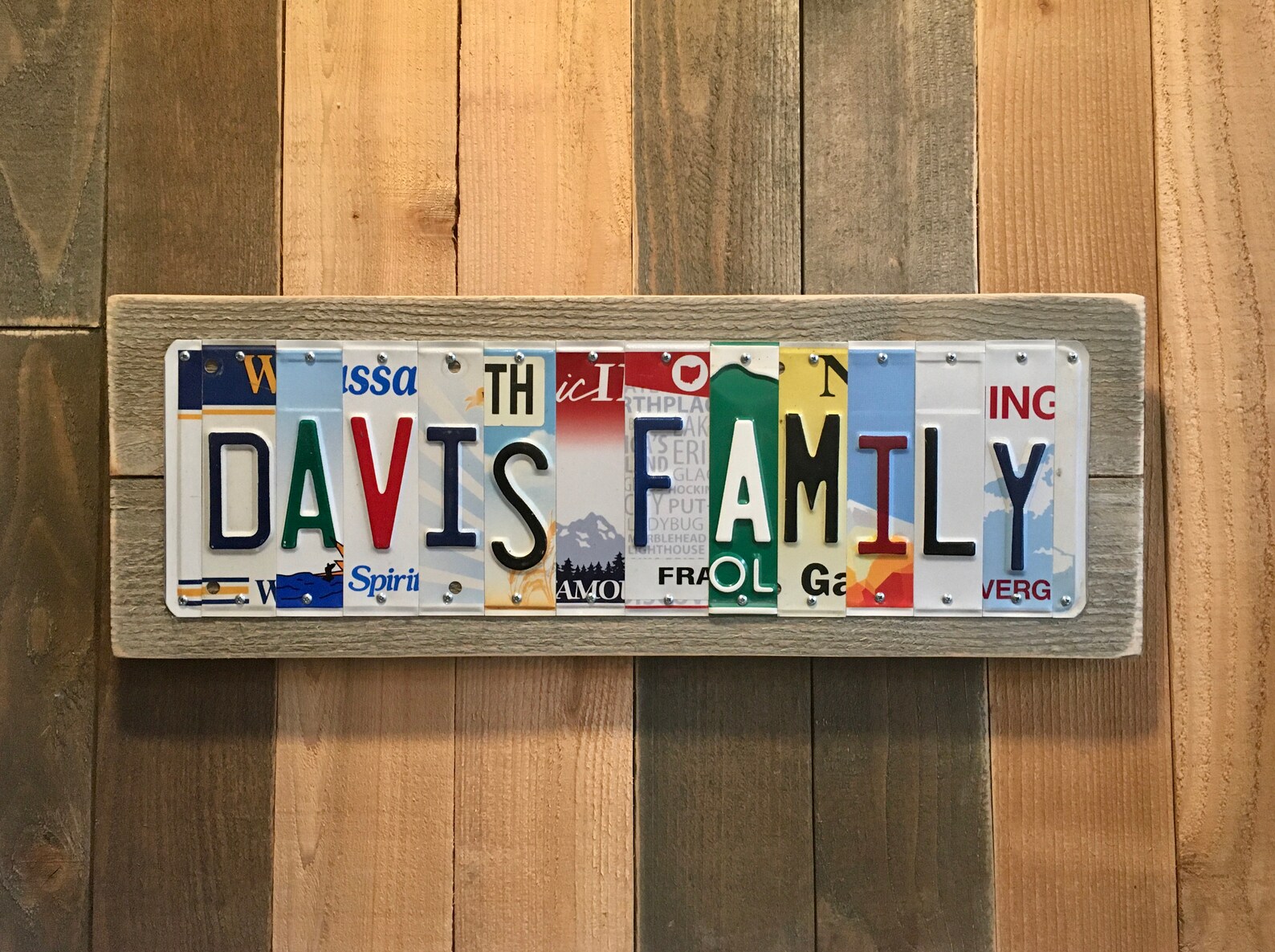 Personalized Last Name License Plate Sign / Custom Family Name Etsy