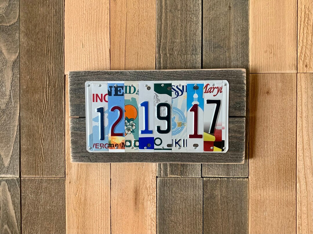 Custom License Plate Sobriety Sign With 2000 Days Milestone