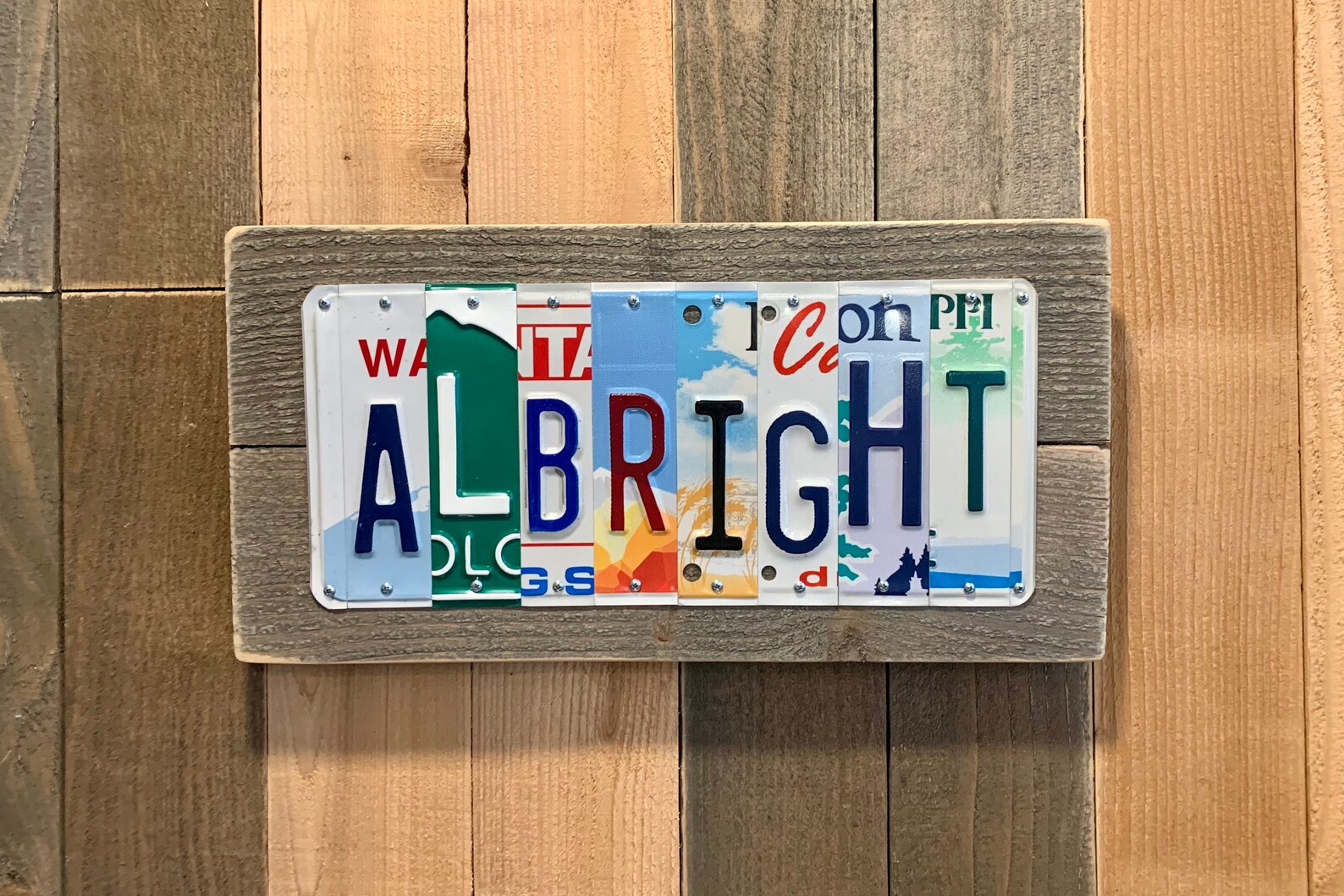 Personalized Last Name License Plate Sign / Custom Family Name Etsy