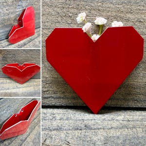Anniversary Gift for Him | Custom License Plate Initials with Red Folded Heart | Personalized Long Distance Gift for Her Bild 2