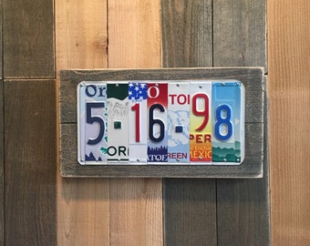 5th 10th 20th 25th Custom Date Anniversary Gift for Him or Her Aluminum Tin Wedding Anniversary Date License Plate Sign Last Minute Gift