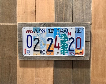 Custom Anniversary Date Sign | Personalized License Plate Wedding Anniversary Gift