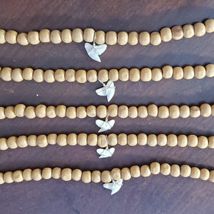 Wooden Beaded Real Tiger Shark Bracelets or anklet