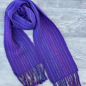 Handwoven Handspun Scarf - Wool Blend