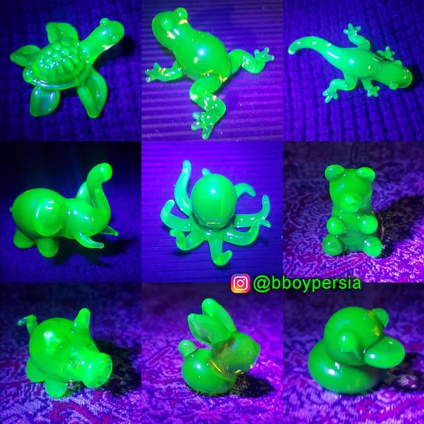 Uranium Glass UV Animal Figurine