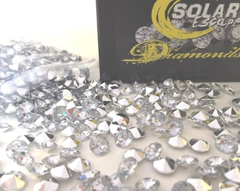 800 Diamond Table Scatter Confetti 4 Carat/ 10mm Clear / Silver - Diamond Theme Party Supplies - Wedding Bridal Shower Party Decorations