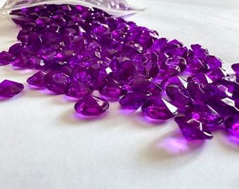 800 Diamond Table Scatter Confetti 4 Carat/ 10mm Purple- Diamond Theme Party Supplies / BAG