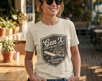 Gen X - Raised On Mixtapes and Neglect Tee | Retro No Participation Trophies Vintage 80s Design