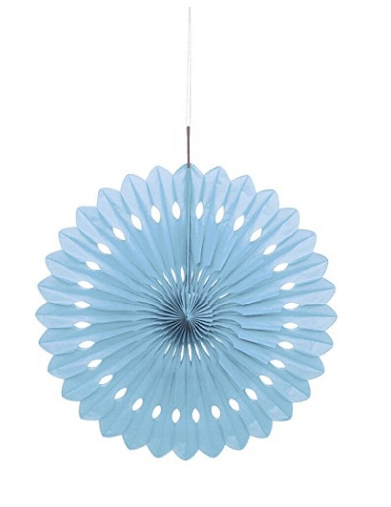 16 Light Blue Tissue Paper Fan Decoration Party Etsy