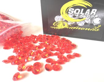 800 Diamond Table Scatter Confetti 4 Carat/ 10mm Red - Diamond Theme Party Supplies - Wedding Bridal Shower Party Decorations / BAG