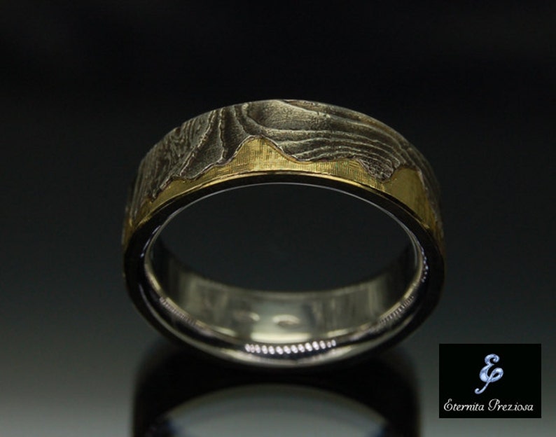 7mm Unique Mens Wedding band Rustic Wedding Ring Men's Etsy