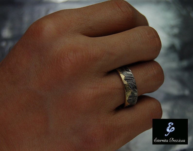 7mm Unique Mens Wedding band Rustic Wedding Ring Men's Etsy