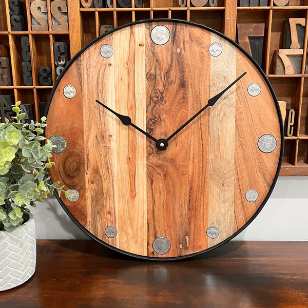 Rustic Wood Clock Etsy