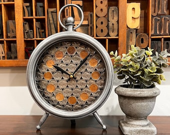 Buffalo Nickel Table Clock: 21st Anniversary Gift