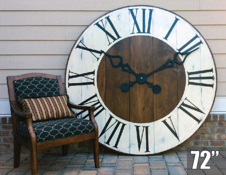 Giant Wall Clock Large Office Art Entryway Decor Statement Rustic Furniture And Country Farmhouse
