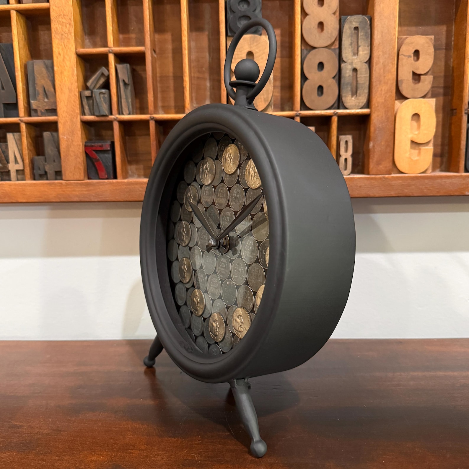 21st Anniversary Tabletop Clock: 2005 Nickel & Wheat Penny Coin Art - Etsy