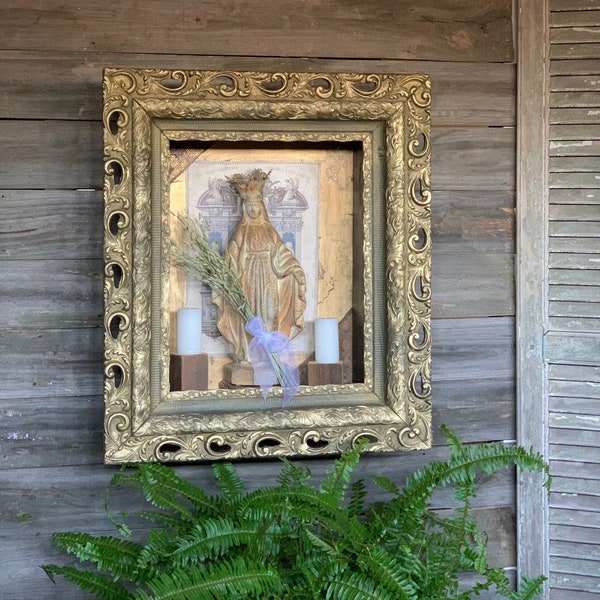 Antique Religious Shadow Box Etsy