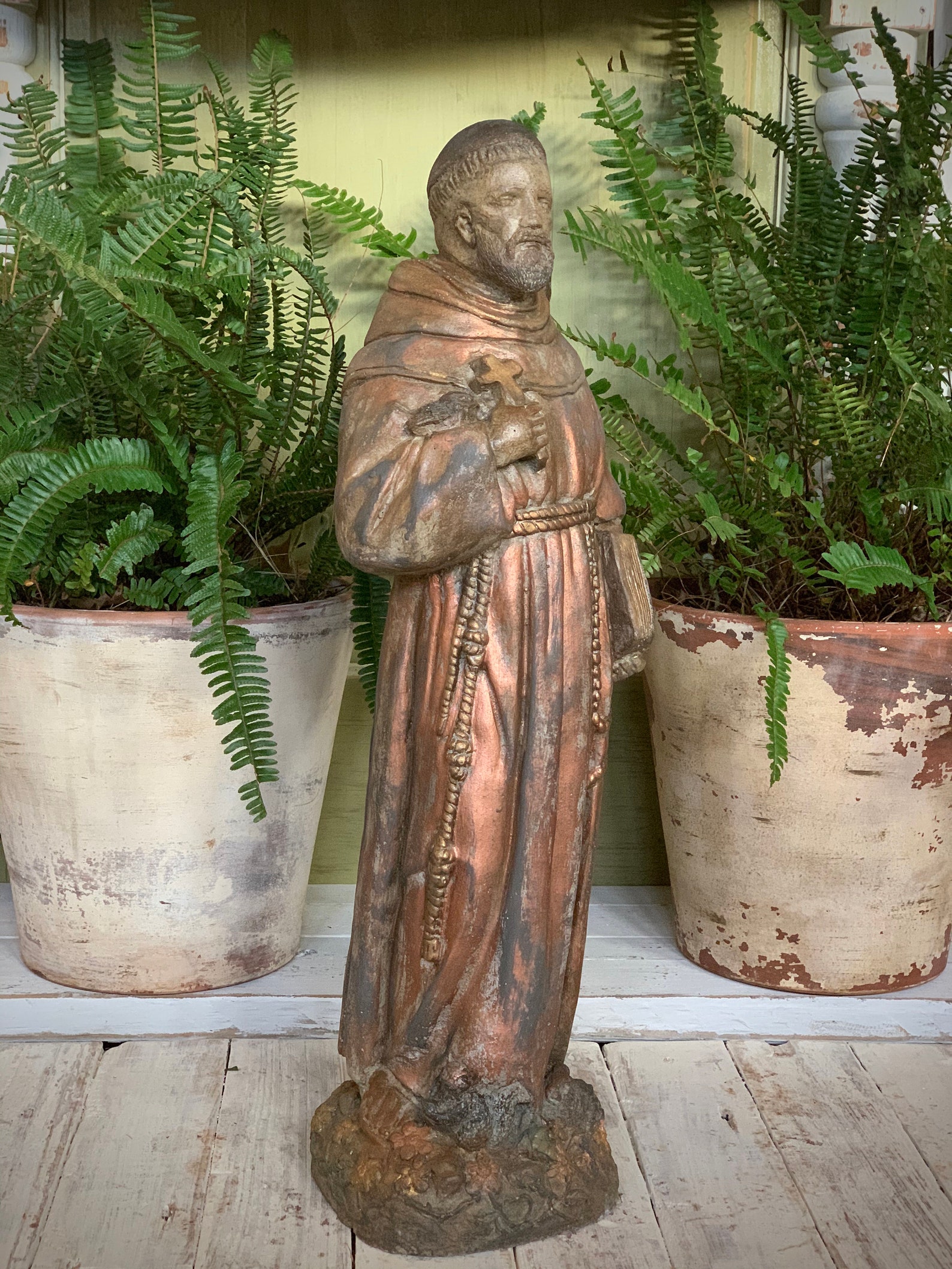 Saint Francis cement statue Etsy