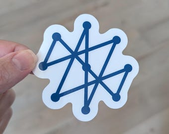 Flying Stars Protection Sigil Vinyl Decal • 3” Blue Feng Shui Talisman for Energy Protection & Harmony