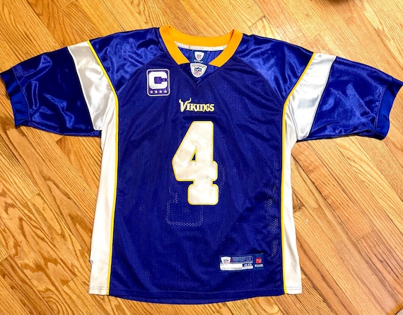 Vintage NFL Brett Favre Captain Patch Minnesota Vikings Jersey