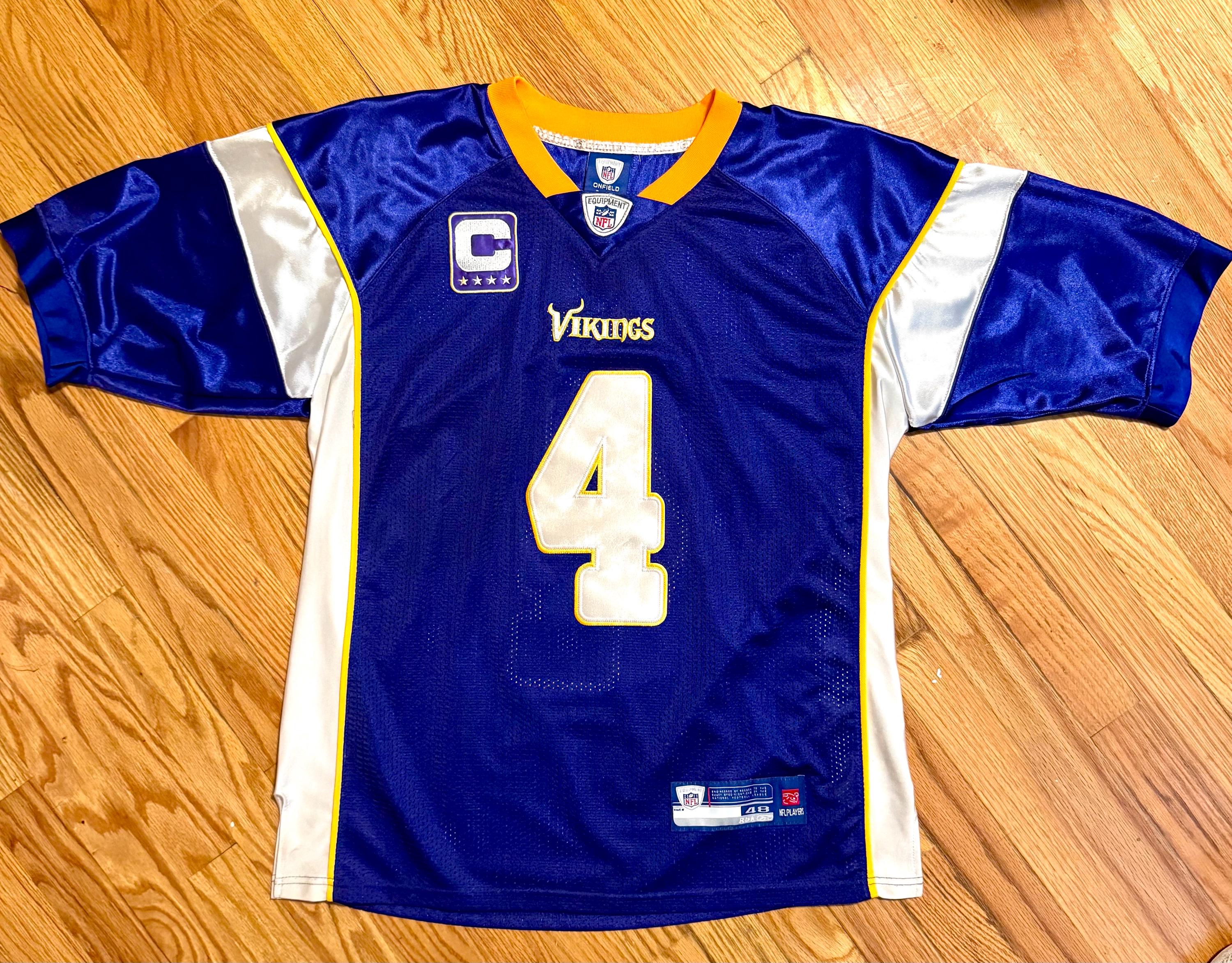 Vintage NFL Brett Favre Captain Patch Minnesota Vikings Jersey