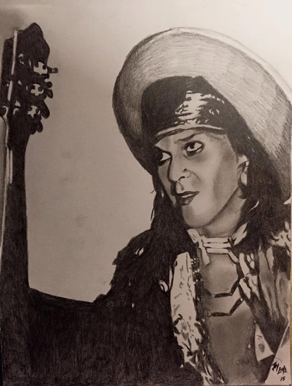 Pencil Portrait Print of Andy Mccoy of Hanoi Rocks - Etsy