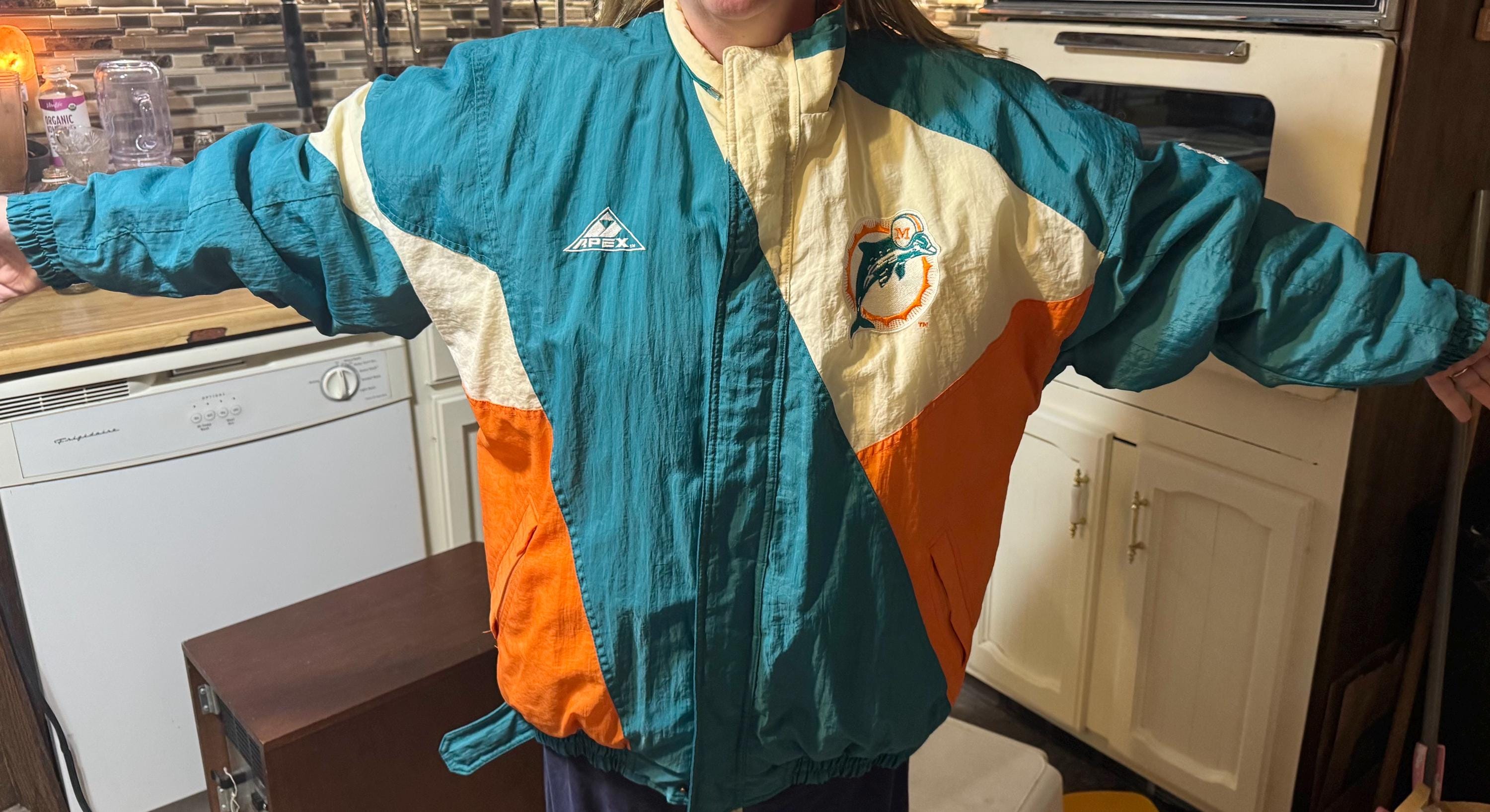 Vintage Adult NFL Miami Dolphins Winter Pro Line APEX ONE Jacket
