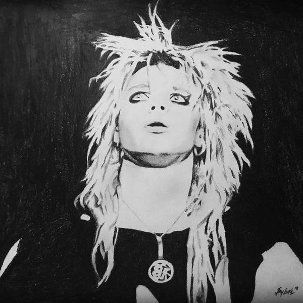 Pencil Portrait print of Michael Monroe of Hanoi Rocks