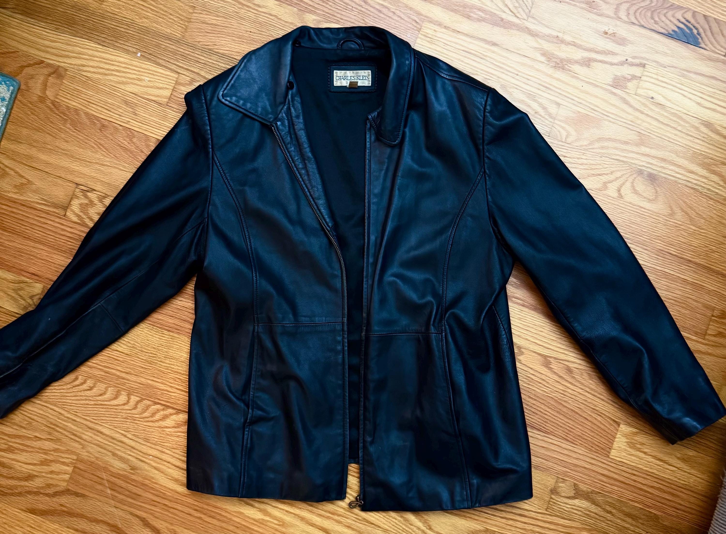 Vintage Charles Klein Retro Leather Jacket Coat Size XL - Etsy