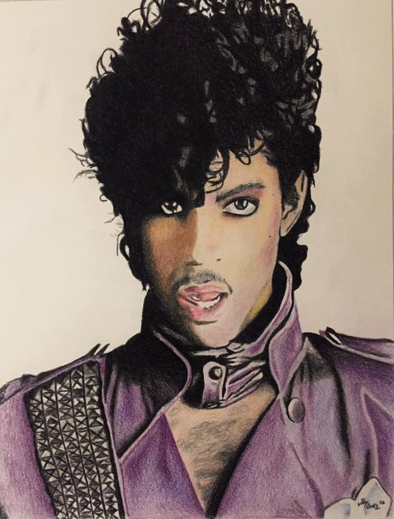 Prince Purple Rain Print From Original Colored Pencil Portrait - Etsy