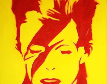 David Bowie Aladdin Sane print made from my original Oil Painting