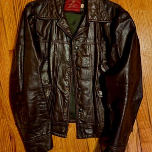 Vintage 1970s Leather Fight Club Jacket - Etsy