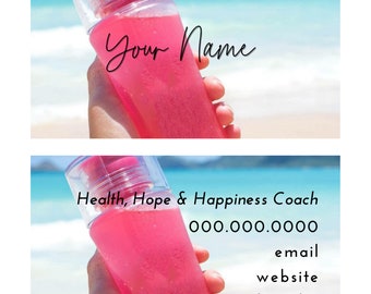 Pink Drink Beach Business Cards - PRINTED