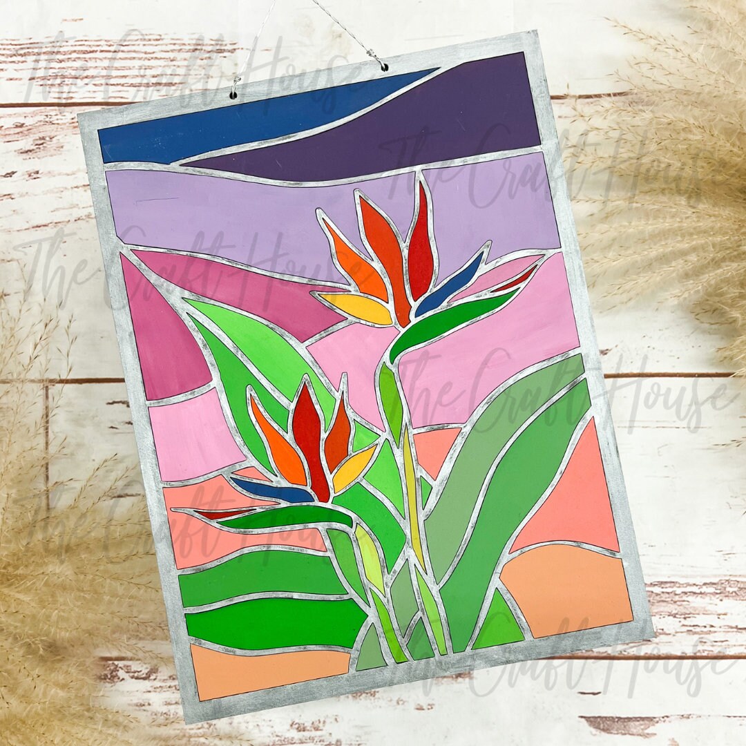 Faux Stained Glass Bird of Paradise _ Laser SVG _ Digital Download for ...