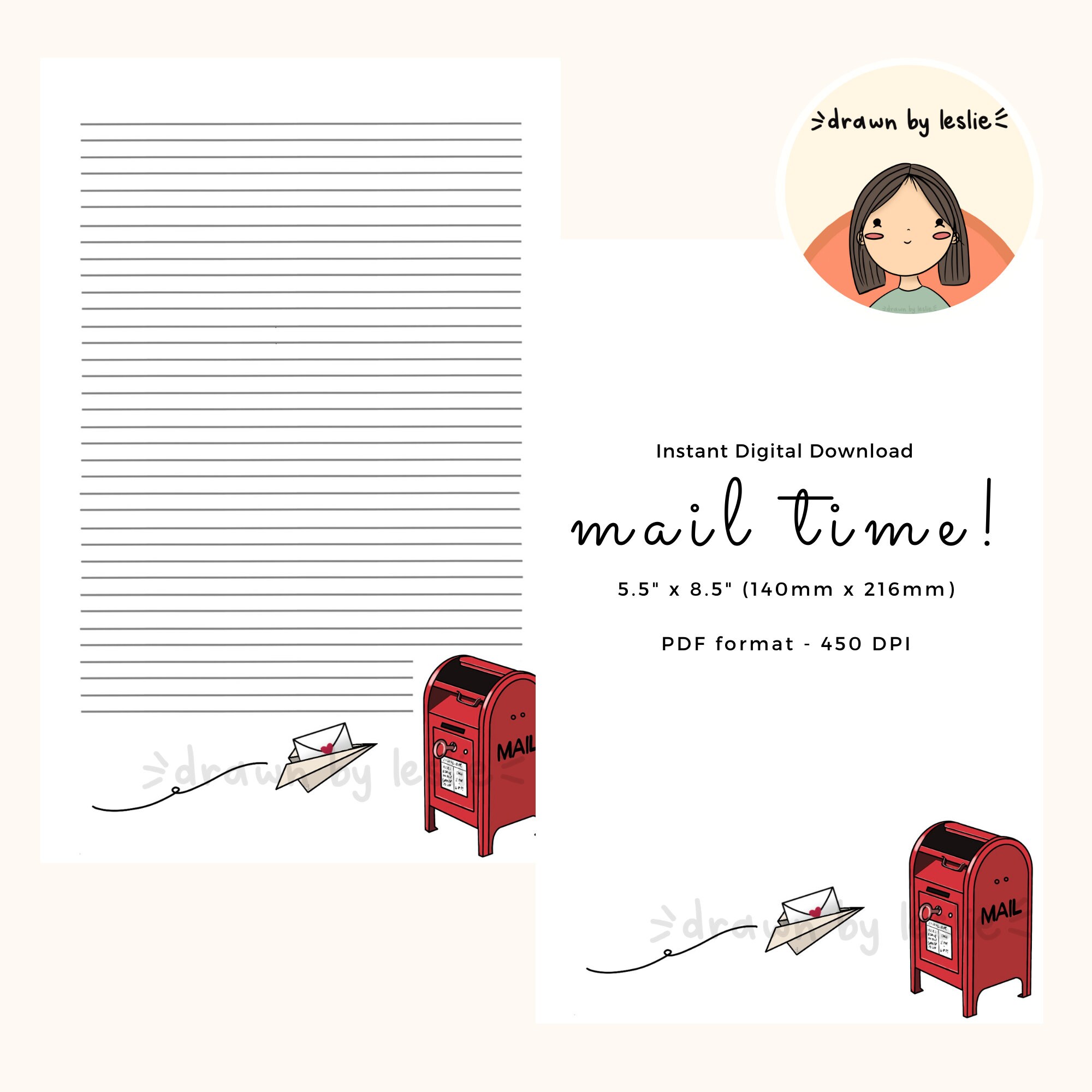 Mail Time Mailbox Letter Printable Writing Paper for Snail | Etsy