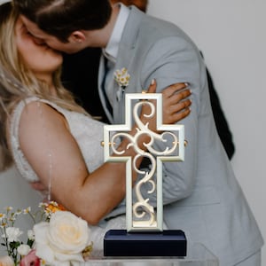 Unity Cross ® Ivory Color Wedding Cross Unity Candle Unity Sand Elegant Alternative image 1