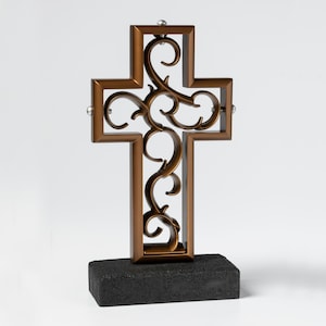 Antique Bronze Unity Cross: Wedding Ceremony Sculpture
