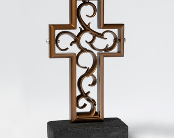 Croce dell'unità in bronzo antico: scultura per cerimonia nuziale