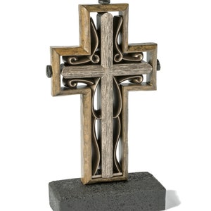 Unity Cross® Hand Scraped Rustic Beech with Vintage Bronze Color Unity Ceremony Candle Unity Sand Elegant Alternative