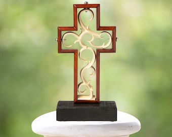 Unity Cross ® Rich Bing Ciliegia con Avorio; Unity Candle Unity Sand Alternativa elegante
