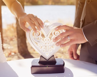 Perlen-Weiße Hochzeit Einheits-Herz : Elegante Zeremonie Alternative