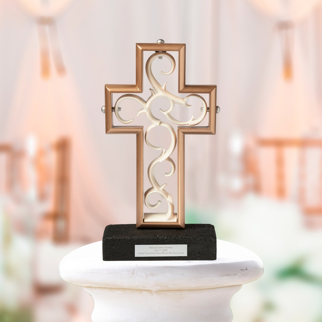 Rose Unity Sign The Unity Cross®: Rose Gold & Pearl White Wedding Ceremony Sculpture - Etsy