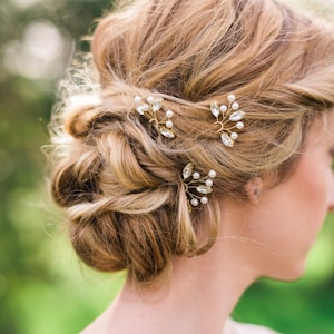 Ensemble de 3 épingles à cheveux en cristal épingles à cheveux nuptiales cheveux argent épingles cheveux de mariage épingles cheveux dor cheveux mariées ensemble cheveux en cristal feuilles épingles à cheveux 155 image 1