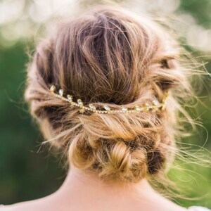 Gold Crystal Headband Bridal Headband Silver Headband Beaded Headband Beaded Hair Vine Hair Chain Bridal Hair Wreath Bridal Headpiece 146 image 1