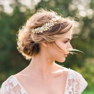 Bridal Leaf Crown Gold Leaf Headband Gold Bridal Wreath Silver Leaf Crown Gold Leaf Hair Bridal Crown Silver Leaf Headband  #145
