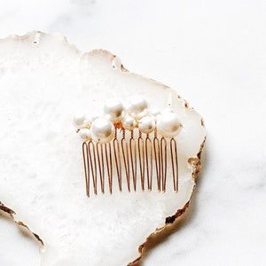 Bridal Comb Wedding Comb Gold Bridal Hair Clip Silver pearl Barrette Bridal Hair Accessory Wedding Hair Piece #197